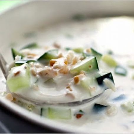 BULGARIAN CUCUMBER SOUP w/WALNUTS
